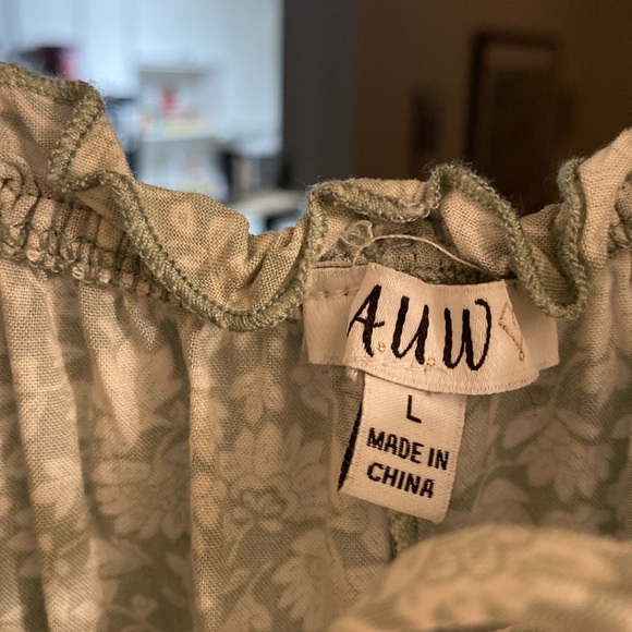 NWOT AUW Baby Doll Green Floral Dress - Picture 5 of 5